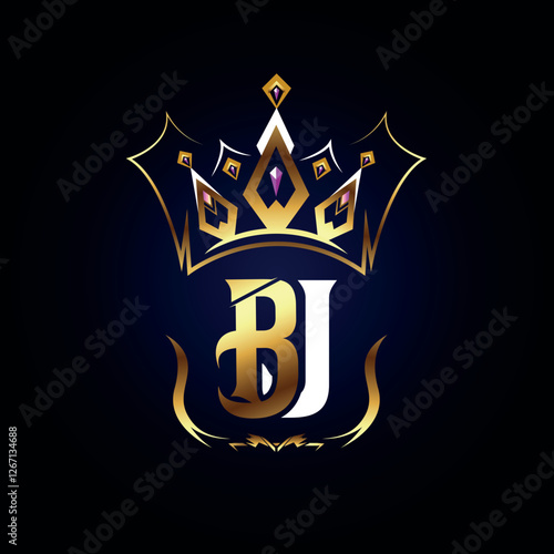 BJ Crown King Royal Logo Design
