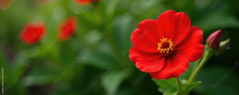 A single, large, bright red ephorbia pulcherrima, floral arrangements, garden blooms, red flowers A single, large, bright red ephorbia pulcherrima, floral arrangements, garden blooms, red flowers