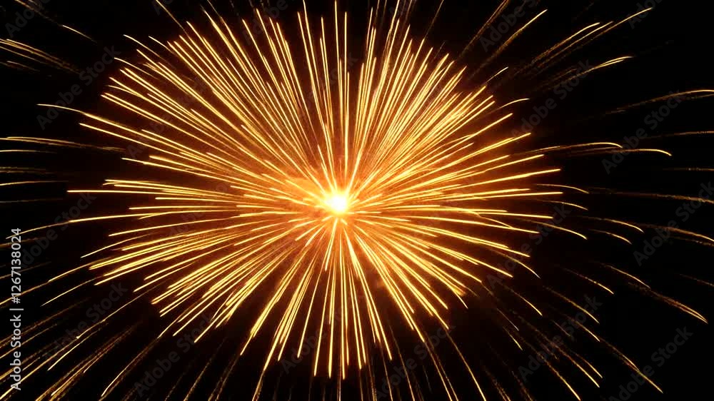 Bright fireworks exploding in dark night sky display Bright fireworks exploding in dark night sky display