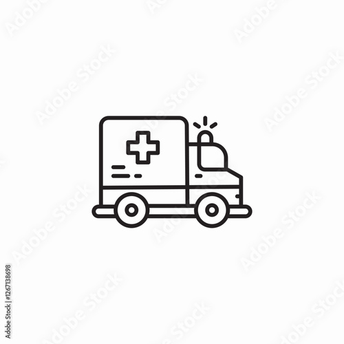 emergency ambulance icon sign vector