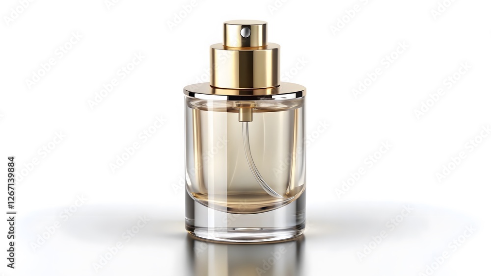 Perfume Bottle, Fragrance Spray, Glass Bottle, Gold Cap Perfume Bottle, Fragrance Spray, Glass Bottle, Gold Cap