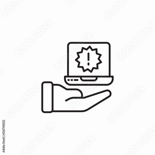 laptop repair care icon sign vector