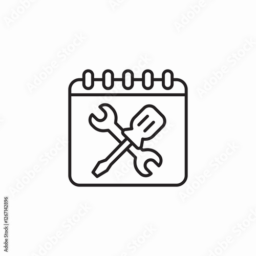 service date icon sign vector