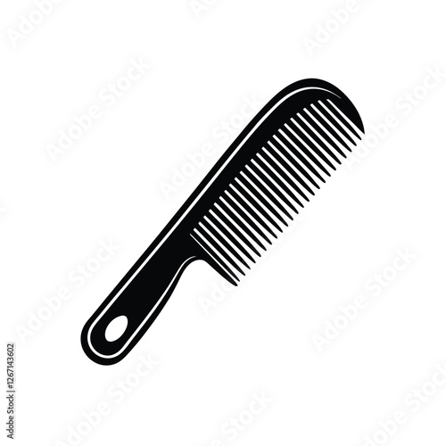 A plastic comb for styling and combing hair flat vector icon for apps and website