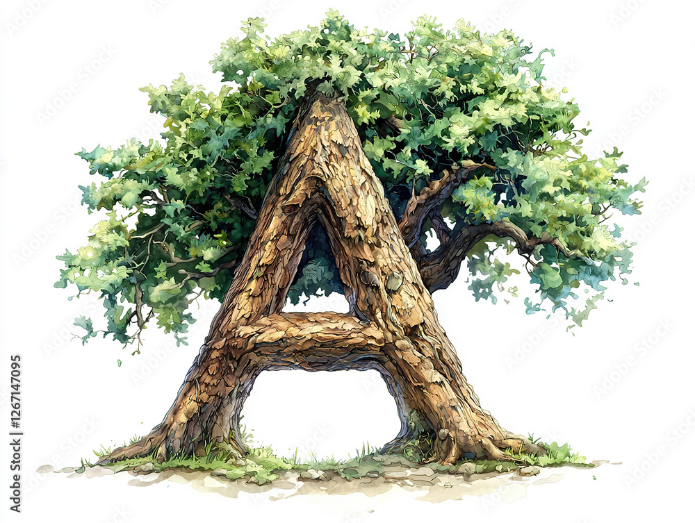 Fototapeta premium tree, font, alphabet, nature, wooden, rustic, natural, forest, branch, wood, organic, bark, earthy, leaf, foliage, eco, timber, textured, artistic, decorative, botanical, vintage, hand-drawn, whimsica