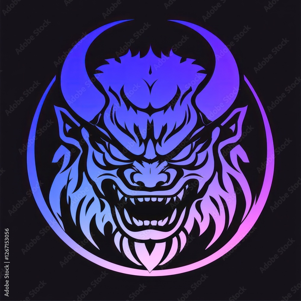 Fototapeta premium Demon Head Graphic Design