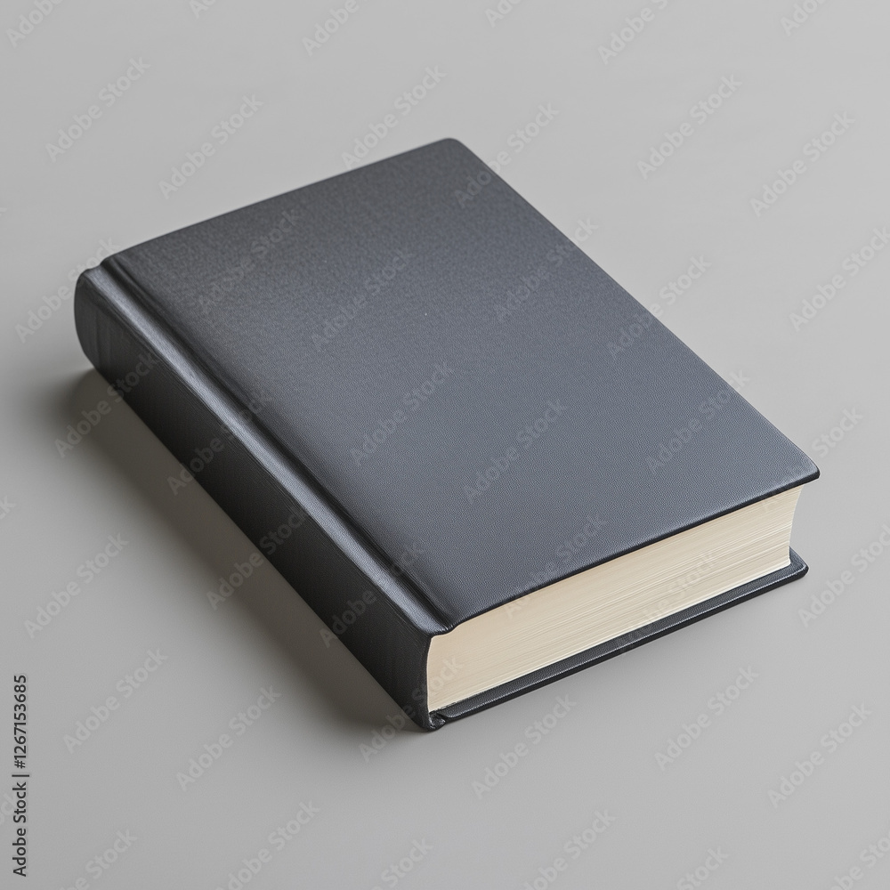Black Hardcover Book on Gray Background Black Hardcover Book on Gray Background