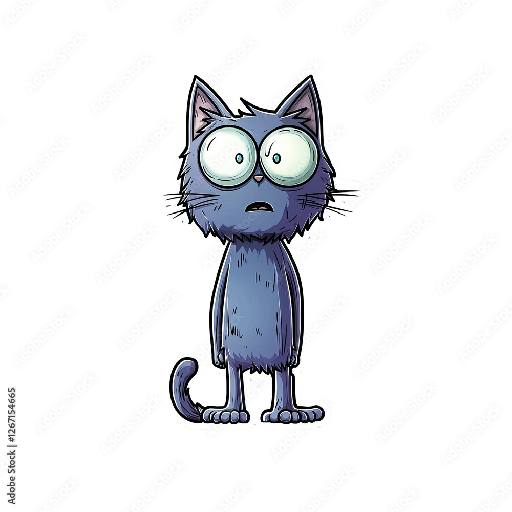 Surprised Cartoon Cat Illustration Surprised Cartoon Cat Illustration