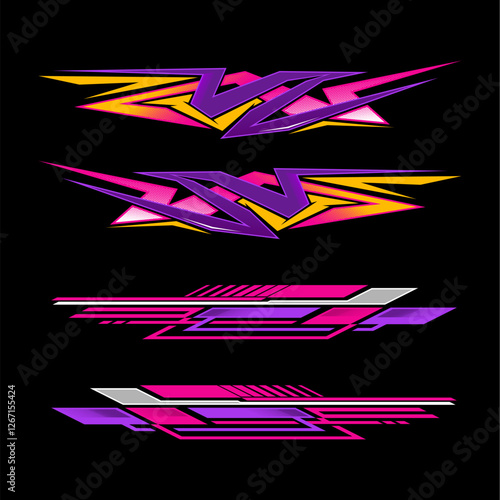 Gradient car sticker collection graphic decal car racing 