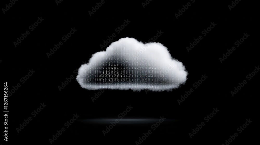 Fototapeta premium A realistic depiction of a fluffy cloud against a dark background, symbolizing weather and nature's beauty.