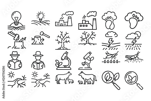 High quality agriculture outline icon vector illustration, perfect for farming, organic products, eco-friendly designs, agribusiness branding, and rural development themes.