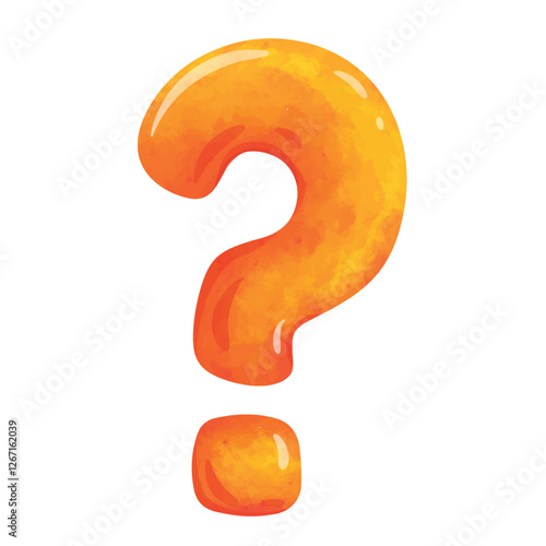 Question mark clip art, questions clip art, clip art for questions, question clip art, clip art question mark, cartoon question mark illustration vector, hand drawn watercolor painting style