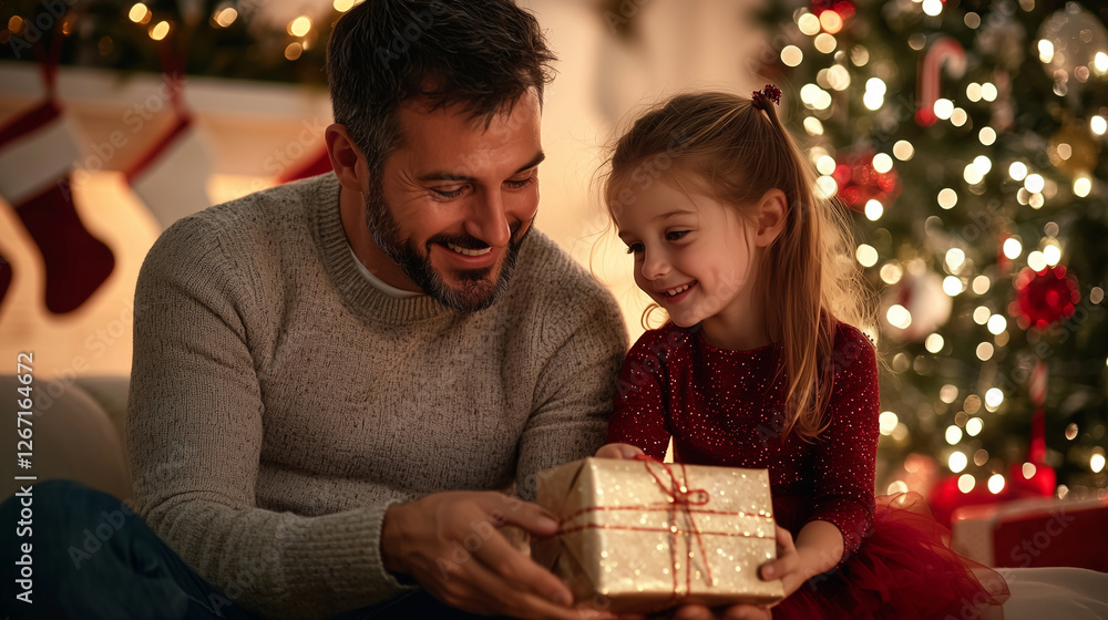 Joyful Holiday Moment in a Cozy Living Room