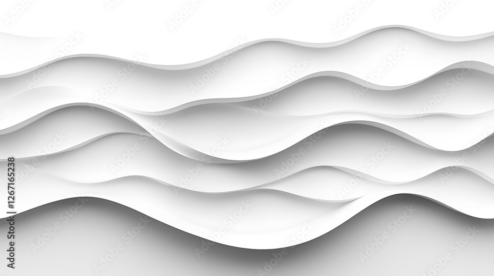 Obraz premium Abstract White Wave Layers Design Background