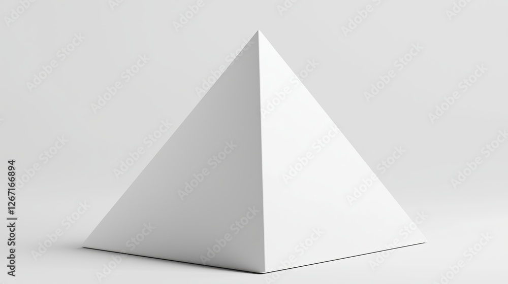A solid white pyramid with only one visible edge highlighted. A solid white pyramid with only one visible edge highlighted.