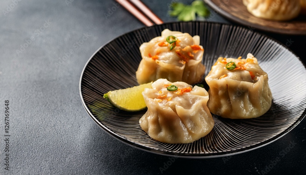 hong kong street food siu mai fish dumpling in plate hong kong street food siu mai fish dumpling in plate