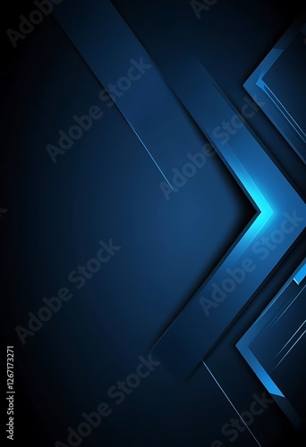 Wallpaper Mural Geometric Precision, A Modern Dark Blue Arrow Design with Subtle Illumination Torontodigital.ca