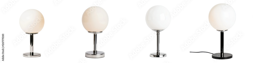 Elegant and Stylish Modern Minimalist Sphere Globe Table Lamps in White and Chrome Perfect for Illuminating Home Office and Bedroom Interiors Elegant and Stylish Modern Minimalist Sphere Globe Table Lamps in White and Chrome Perfect for Illuminating Home Office and Bedroom Interiors
