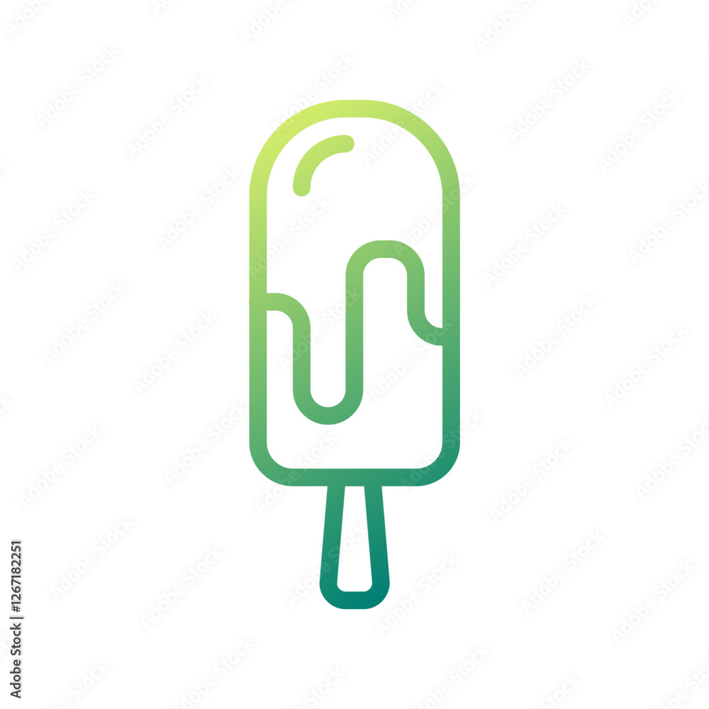 Modern Green Popsicle Icon Symbol Illustration Modern Green Popsicle Icon Symbol Illustration
