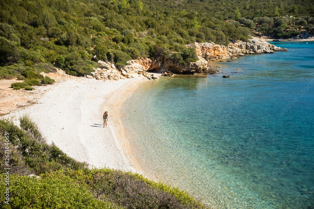 Beach on the Aegean sea near Bodrum, Turkey