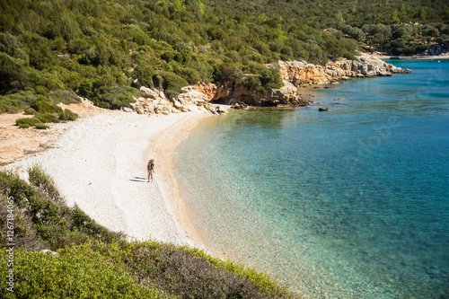 Obraz na płótnie Beach on the Aegean sea near Bodrum, Turkey w salonie