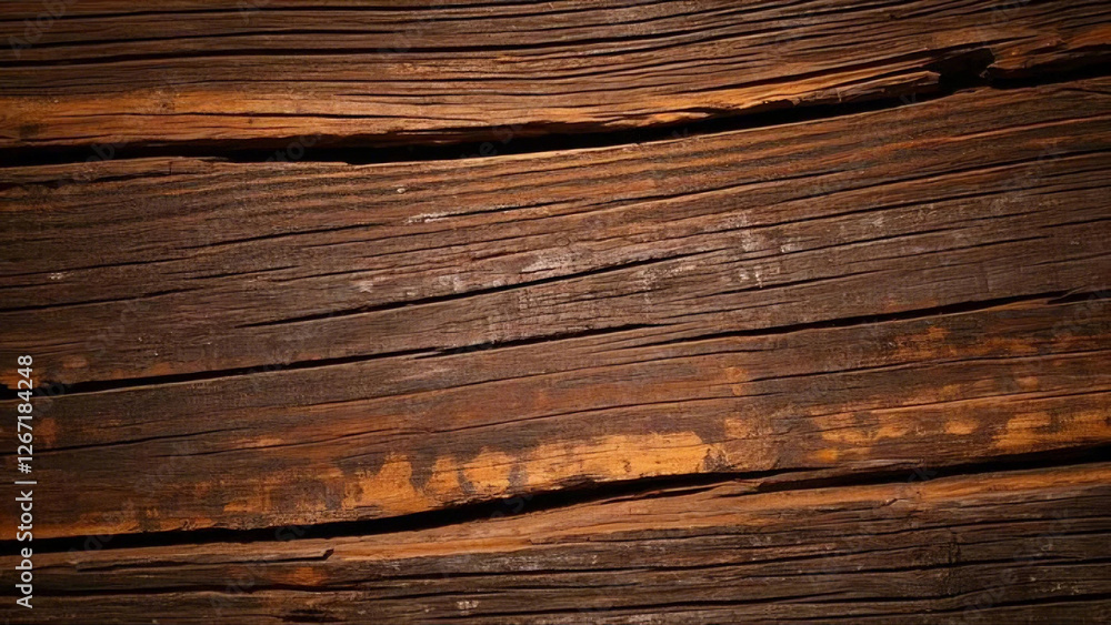 Close-up of aged wooden planks with natural cracks and rich textures. Perfect for rustic backgrounds and vintage designs. Close-up of aged wooden planks with natural cracks and rich textures. Perfect for rustic backgrounds and vintage designs.