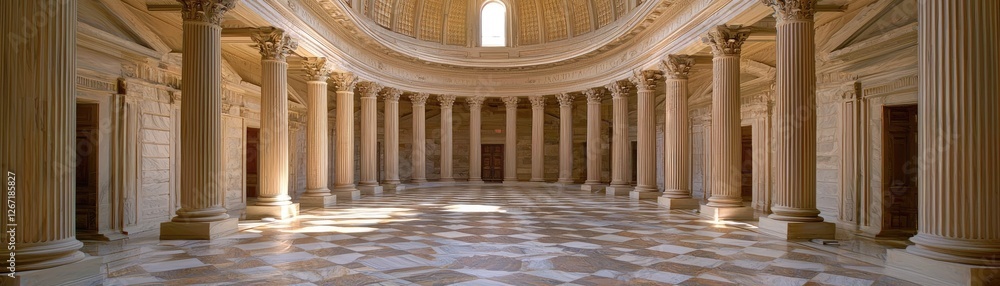 Fototapeta premium Colonnaded Hallway in Historic Building