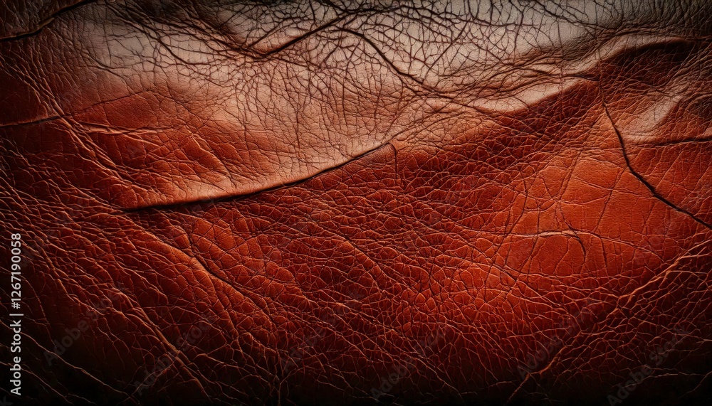 Fototapeta premium A leather-like grunge texture with scratches, creases, and worn-out areas creating an aged background