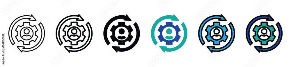 Sync process. Set of flat vector icons on a white background. Sync process. Set of flat vector icons on a white background.