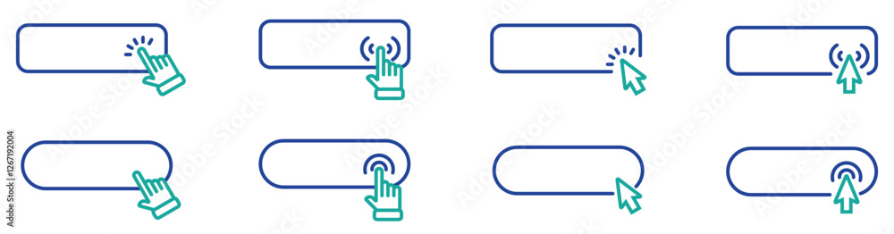 Click cursor set button with hand pointer clicking. Click here web button sign. Isolated website buy or register bar icon with hand finger arrow clicking cursor – stock vector Click cursor set button with hand pointer clicking. Click here web button sign. Isolated website buy or register bar icon with hand finger arrow clicking cursor – stock vector