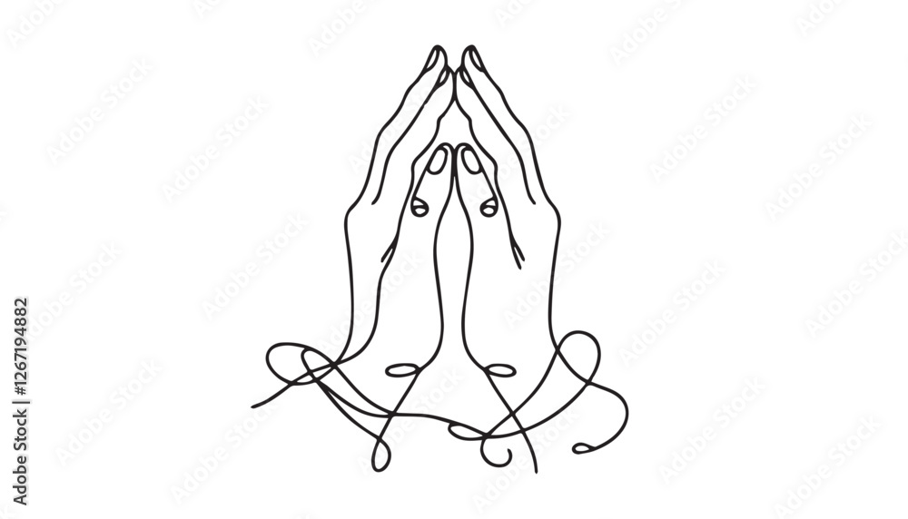 Continuous one single minimal line drawing hand Continuous one single minimal line drawing hand