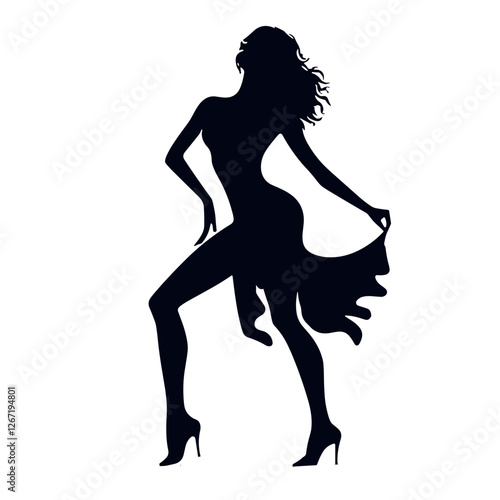 Vector illustration of a dancer in a stylish pose, embodying grace and rhythm