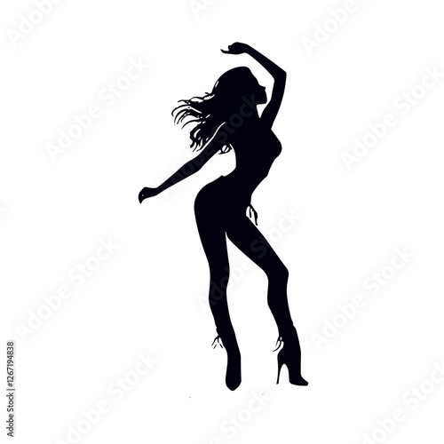 Vector illustration of a dancer in a graceful pose, embodying rhythm and sensuality
