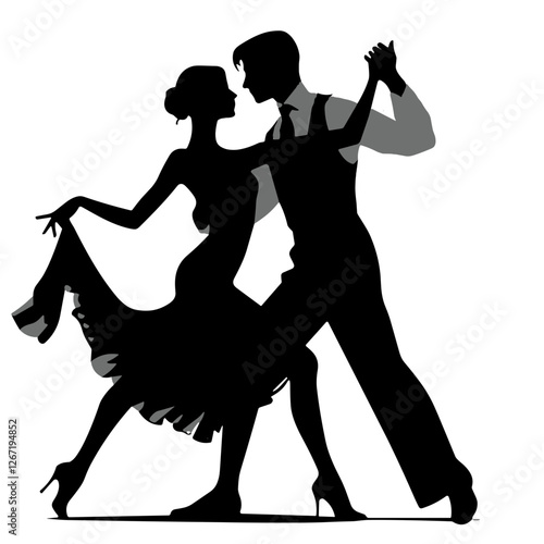 Vector illustration of a couple dancing salsa, embodying energy and rhythm
