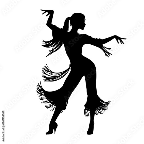 Vector illustration of a reggaeton dancer in a stylish pose, embodying movement and energy
