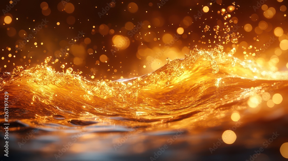 Golden Liquid Wave: Abstract Art Photography Golden Liquid Wave: Abstract Art Photography