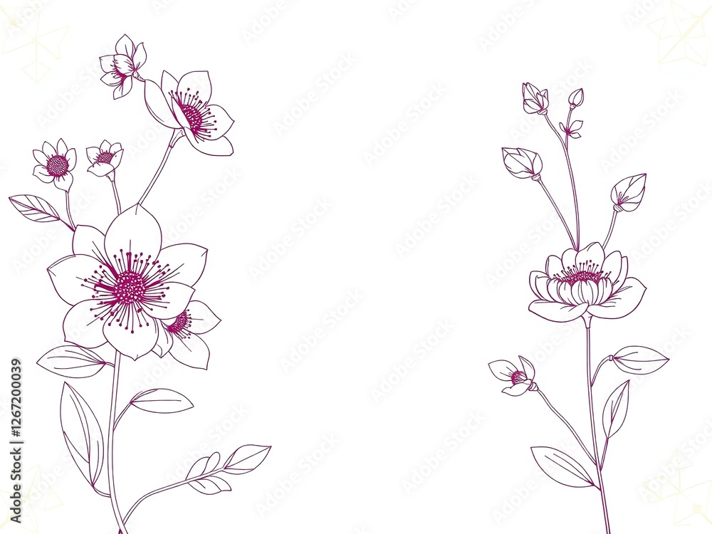 custom made wallpaper toronto digitalBoho Blossoms in Geometric Harmony: A Line Art Reverie