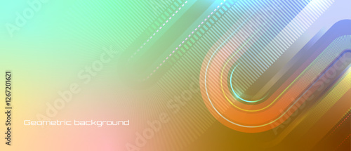 Soft pastel abstract background with curved light trails and subtle futuristic patterns.