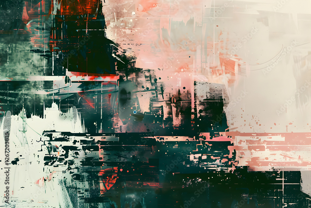 Fototapeta premium Abstract digital artwork featuring dynamic colors and textures.