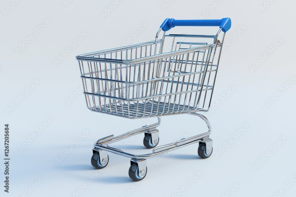 Empty shopping cart on white background. Empty shopping cart on white background.