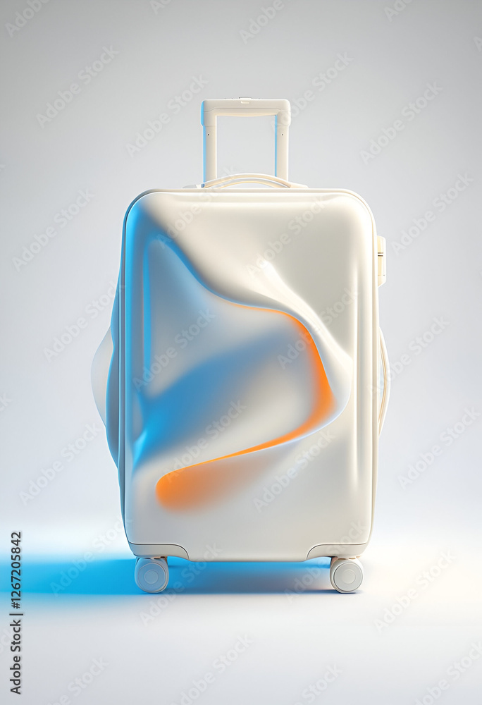 Obraz premium metal suitcase isolated on white