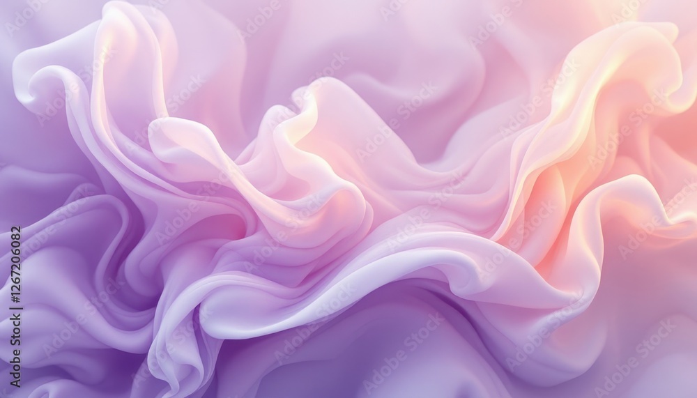 Obraz premium Abstract flowing fabric in soft pastel tones with gentle light effects