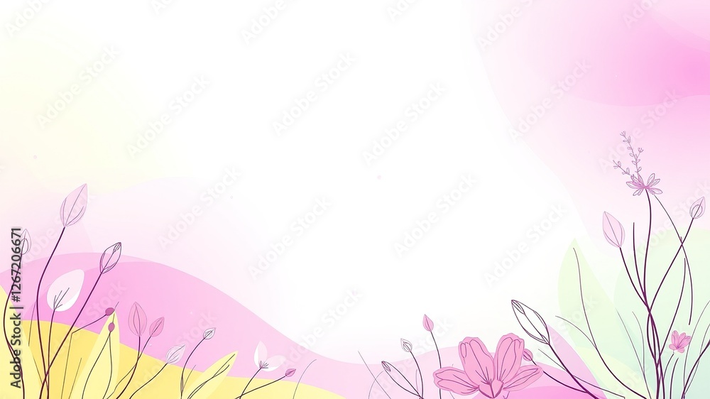 Gradient Spring: Nature's Graceful Lines on a Vibrant Background Gradient Spring: Nature's Graceful Lines on a Vibrant Background