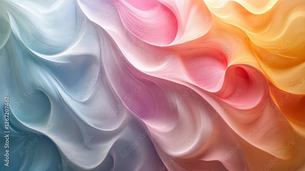 Obraz premium Abstract multicolored waves flow smoothly across the image surface