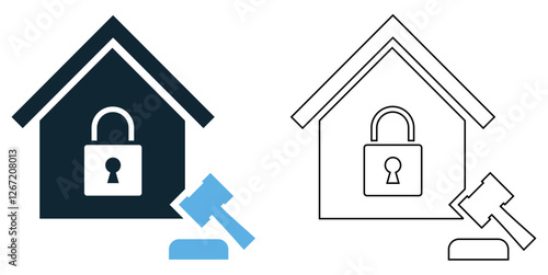 Foreclosure law icon vector, legal, real estate and financial pictogram symbol ui and ux design, glyphs and stroke line