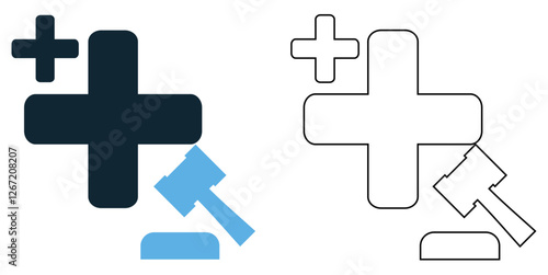 Health law icon vector, legal, healthcare and patient rights pictogram symbol ui and ux design, glyphs and stroke line