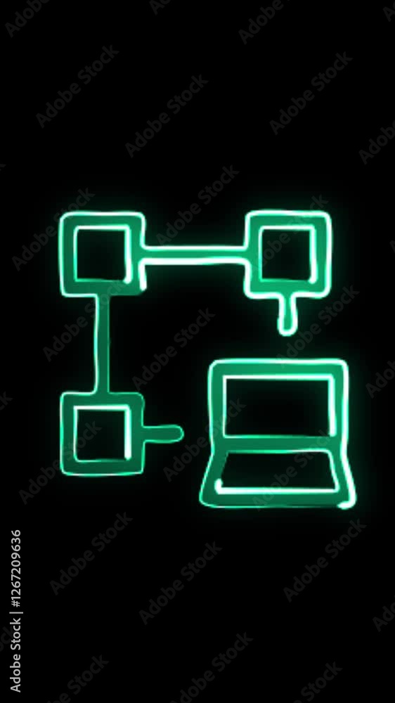 Computer data network Neon icon, glowing symbol, digital UI, futuristic design, cyberpunk glow, animated icon, bright neon, user interface, modern technology, digital element, Computer data network Neon icon, glowing symbol, digital UI, futuristic design, cyberpunk glow, animated icon, bright neon, user interface, modern technology, digital element,