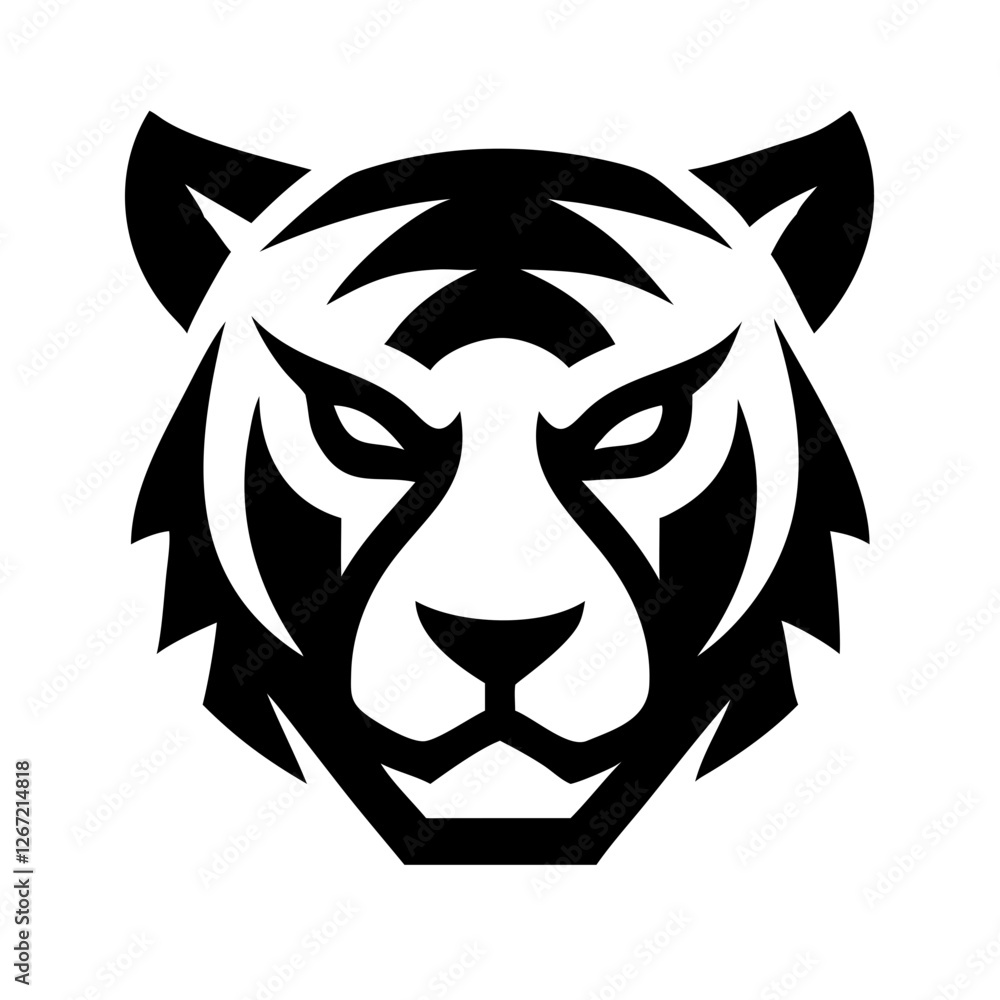A regal tiger face emblem suitable for luxury branding and elite businesses A regal tiger face emblem suitable for luxury branding and elite businesses