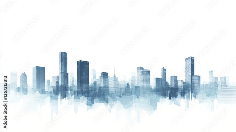 Cityscape skyline, urban development, modern architecture, background, white, design Cityscape skyline, urban development, modern architecture, background, white, design