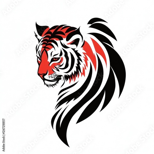 Wallpaper Mural Tiger head, stylized tattoo design, graphic art Torontodigital.ca